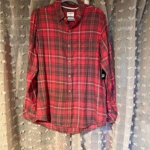 Hurley Red and Black Plaid Button-Down Shirt